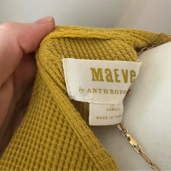 Anthropologie Maeve Samina Waffle Blouse Tiered XS - Picture 4 of 6